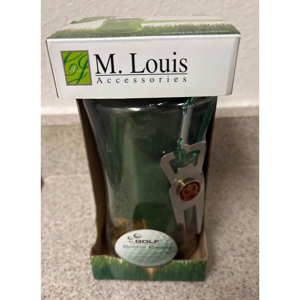 Milson Louis Golf Bottle Caddy Set Green 27oz Water Bottle Tees Towel Divot Tool